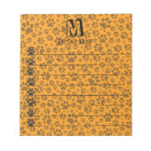 Dog Paws Black & White Polka Dot op dahlia oranje Notitieblok (Voorkant)