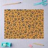 Dog Paws Black & White Polka Dot op dahlia oranje Tissuepapier (Craft)