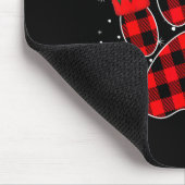 Dog Paws Christmas Buffalo Plaid Paw Santa Elf Rei Muismat (Hoek)