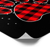 Dog Paws Christmas Buffalo Plaid Paw Santa Elf Rei Poster (Hoek)