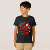 Dog Paws Christmas Buffalo Plaid Paw Santa Elf Rei T-shirt (Voorkant volledig)