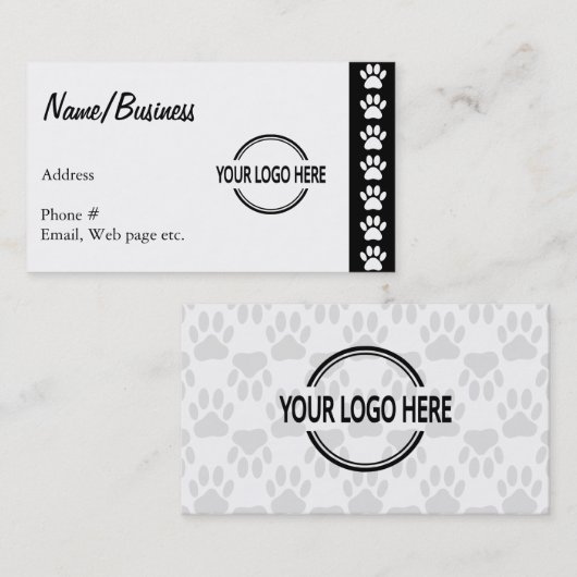Dog Paws Custom Logo Visitekaartje (Voorkant / Achterkant)