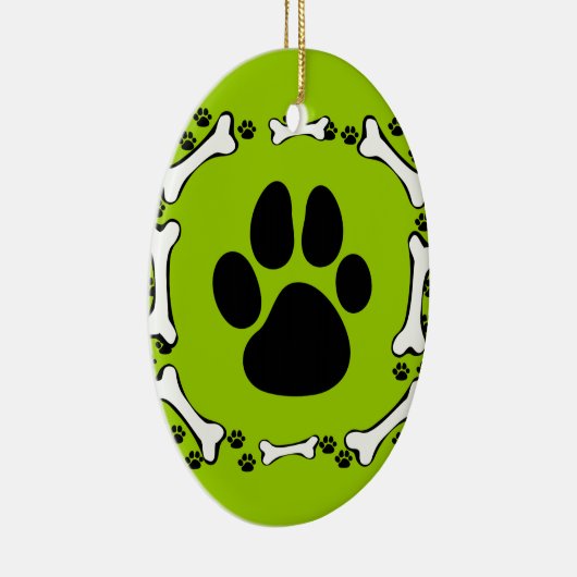 Dog Paws en Dog Botten Keramisch Ornament (Rechts)