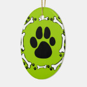 Dog Paws en Dog Botten Keramisch Ornament (Links)