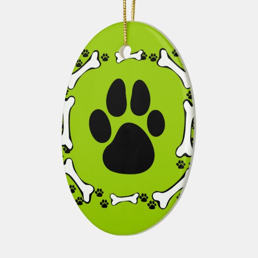 Dog Paws en Dog Botten Keramisch Ornament (Links)