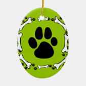 Dog Paws en Dog Botten Keramisch Ornament (Voorkant)