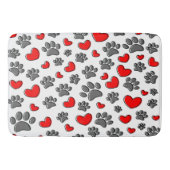 Dog Paws en harttekeningen Badmat (Voorkant)