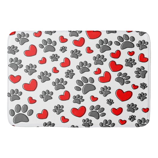 Dog Paws en harttekeningen Badmat (Voorkant)