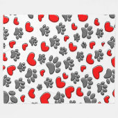 Dog Paws en harttekeningen Fleece Deken (Voorkant (Horizontaal))