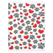Dog Paws en harttekeningen Tafelkleed (Voorkant)