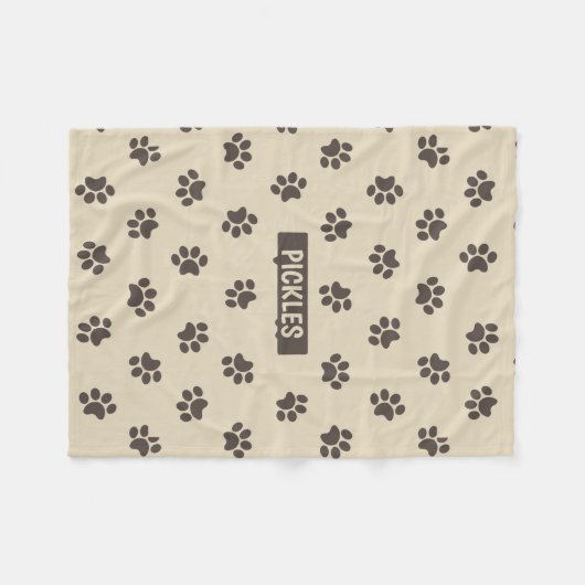 Dog Paws Fleece Doggie Blanket, Small (Voorkant (Horizontaal))