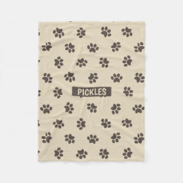 Dog Paws Fleece Doggie Blanket, Small Deken