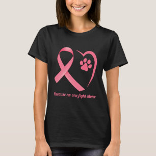 Dog Paws Heart Breast Cancer Bewustheid T-shirt