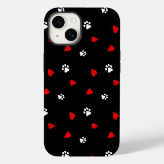 Dog Paws Heart Pattern Case-Mate iPhone 14 Hoesje