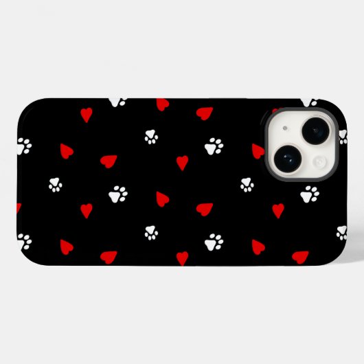 Dog Paws Heart Pattern Case-Mate iPhone Case (Achterkant (horizontaal))