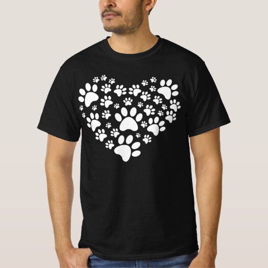 Dog paws Heart T-shirt (Voorkant)