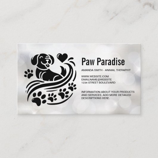 Dog Paws Hearts | Boke Visitekaartje (Voorkant)