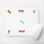 DOG PAWS, hond speelgoed, DOG BONE, hond botten, h Muismat (Met muis)