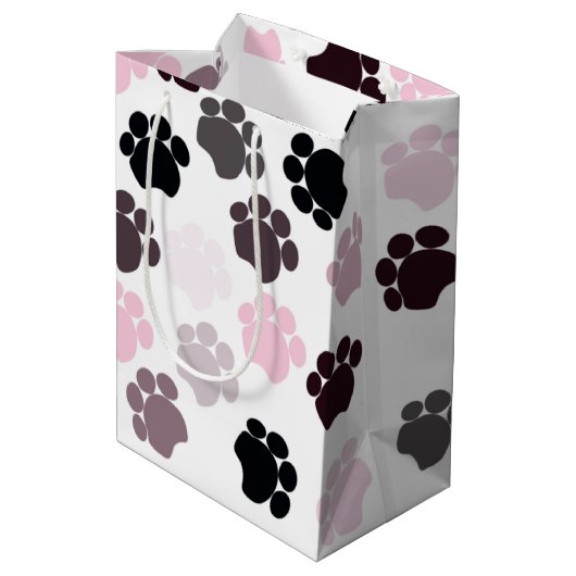 Dog Paws Medium Gift Bag Cadeauzakje (Achterkant Gekanteld)