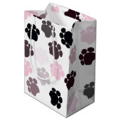 Dog Paws Medium Gift Bag Medium Cadeauzakje (Achterkant Gekanteld)