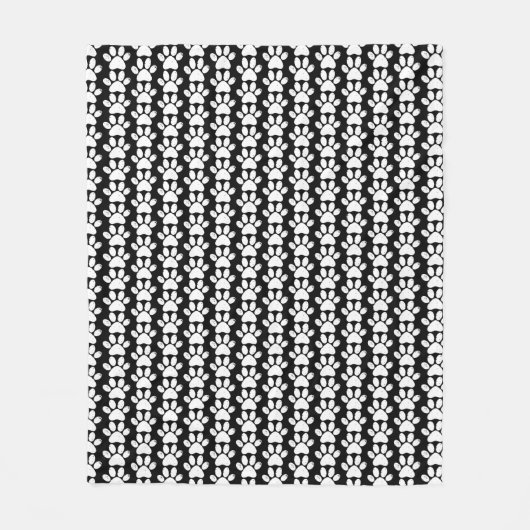 Dog Paws met zwart en wit dierenvriend Fleece Deken (Voorkant)