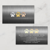 Dog Paws Metaal geborsteld Visitekaartje