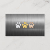 Dog Paws Metaal geborsteld Visitekaartje