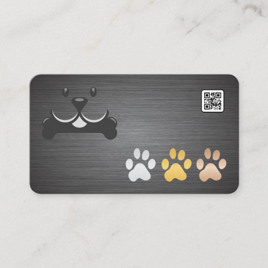 Dog Paws Metal | Animal Services Visitekaartje (Voorkant)