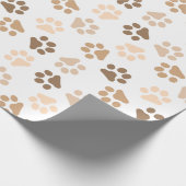 Dog Paws Neutrale kleuren Cadeaupapier (Hoek)