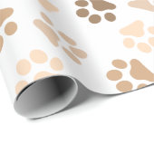 Dog Paws Neutrale kleuren Cadeaupapier (Rol Hoek)