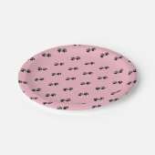 Dog Paws op roze Papieren Bordje (Gekanteld)