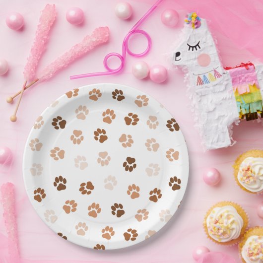 Dog paws papieren bordje (Feest)