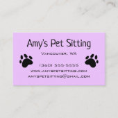 Dog Paws Pastel Paarse Visitekaartjes (Voorkant)