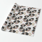 Dog paws patroon Bernese Mountain Dog Cadeaupapier (Uitgerold)
