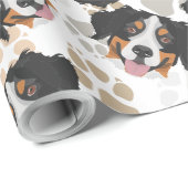 Dog paws patroon Bernese Mountain Dog Cadeaupapier (Rol Hoek)
