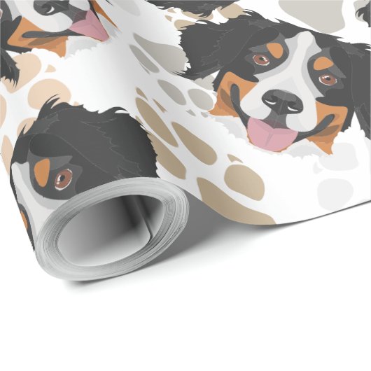 Dog paws patroon Bernese Mountain Dog Cadeaupapier (Rol Hoek)