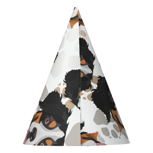 Dog paws patroon Bernese Mountain Dog Feesthoedjes (Achterkant)