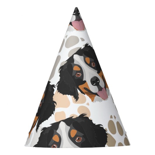 Dog paws patroon Bernese Mountain Dog Feesthoedjes (Voorkant)