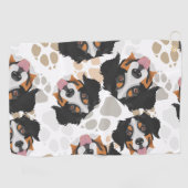 Dog paws patroon Bernese Mountain Dog Golfhanddoek (Horizontaal)