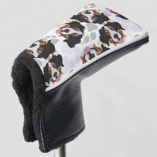 Dog paws patroon Bernese Mountain Dog Golfheadcover (3/4 voorkant)