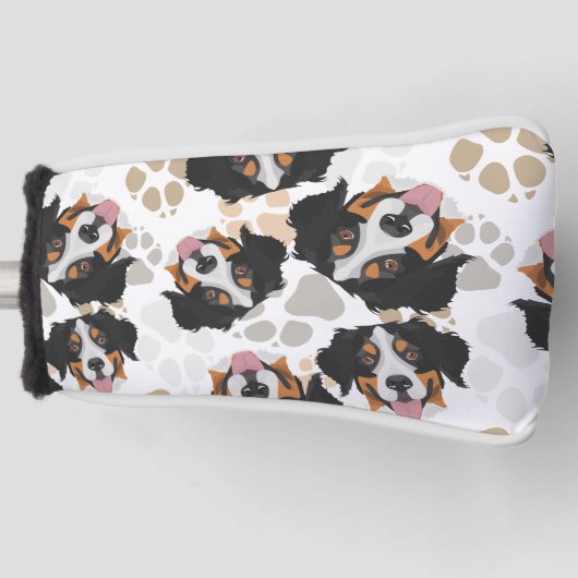 Dog paws patroon Bernese Mountain Dog Golfheadcover (Voorkant)