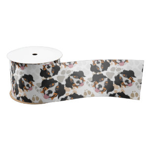 Dog paws patroon Bernese Mountain Dog Satijnen Lint