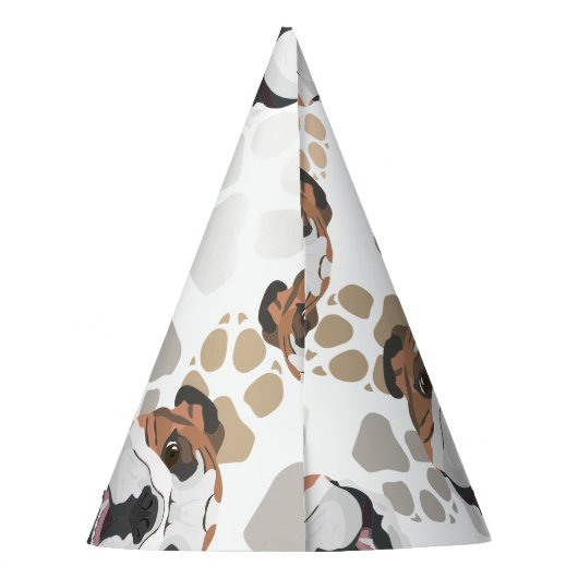 Dog paws patroon English Bulldog Feesthoedjes (Achterkant)