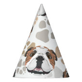 Dog paws patroon English Bulldog Feesthoedjes (Links)