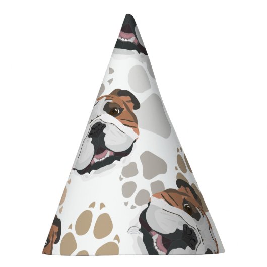 Dog paws patroon English Bulldog Feesthoedjes (Rechts)