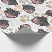 Dog paws patroon Staffordshire Bull Terrier Cadeaupapier (Hoek)
