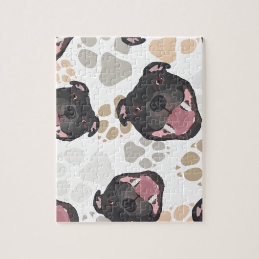 Dog paws patroon Staffordshire Bull Terrier Legpuzzel (Verticaal)