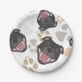 Dog paws patroon Staffordshire Bull Terrier Papieren Bordje (Voorkant)
