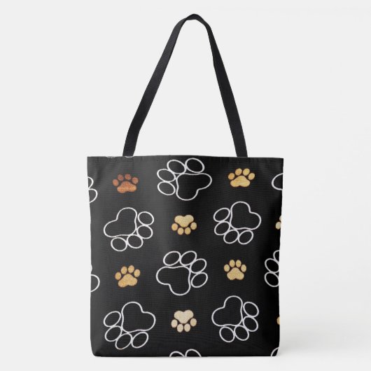 Dog Paws-patroon Tote Bag (Voorkant)