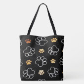 Dog Paws-patroon Tote Bag (Achterkant)